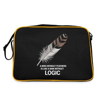 A man without logic is like a bird without feather - Retro Bag - black/gold - Back