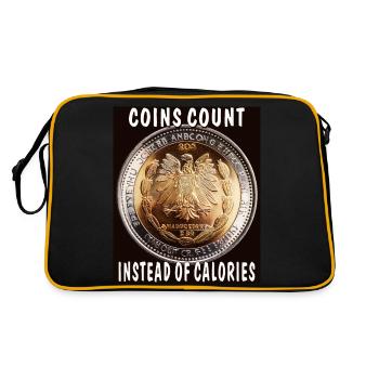 COINS COUNT INSTEAD OF CALORIES - Retro Bag - black/gold - Back