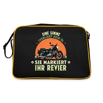 Simson DDR Moped Simson fan s51 ddr - Retro Tasche - Schwarz/Gold - Hinten