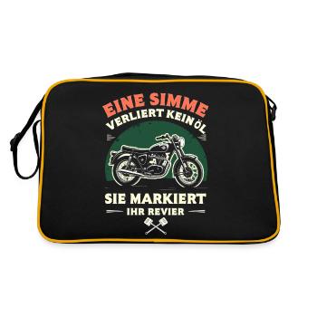 Simson DDR Moped Simson fan s51 ddr - Retro Tasche - Schwarz/Gold - Hinten