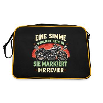 Simson DDR Moped Simson fan s51 ddr - Retro Tasche - Schwarz/Gold - Hinten