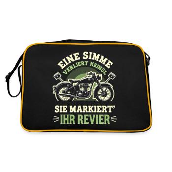Simson DDR Moped Simson fan s51 ddr - Retro Tasche - Schwarz/Gold - Hinten