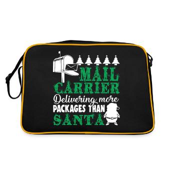 Christmas Mail Carrier Delivering More Packages - Retro Bag - black/gold - Back