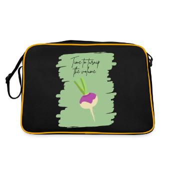 Time to Turnip the Volume – Funny Veggie Art - Retro Bag - black/gold - Back