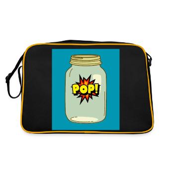 Pop! in a Jar – Fun Comic Style Design - Retro Bag - black/gold - Back