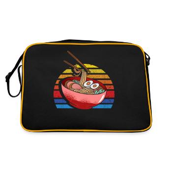 Ramen Bowl Pasta Japan Kawaii Ramen - Retro Bag - black/gold - Back