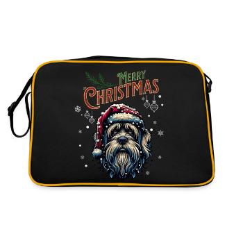 Weihnachtsmann Hund Weihnachten Männer & Frauen - Retro Tasche - Schwarz/Gold - Hinten