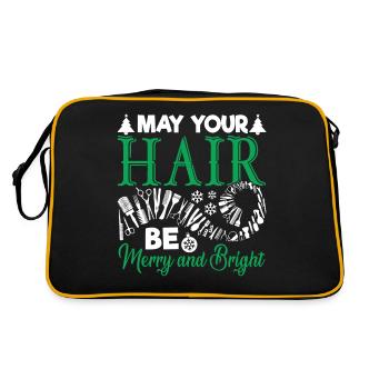 Hairstylist May Your Hair Be Merry And Bright - Retro Bag - black/gold - Back