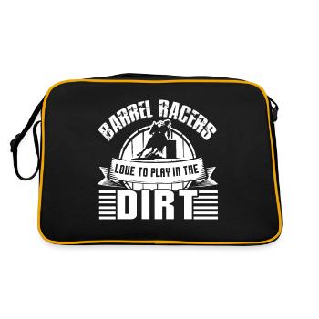 Barrel Racing Barrel Racers Love Play In Dirt - Retro Bag - black/gold - Back