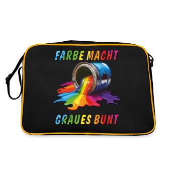 PAINT CAN: COLOUR MAKES GREY COLOURFUL - Retro Bag - black/gold - Back