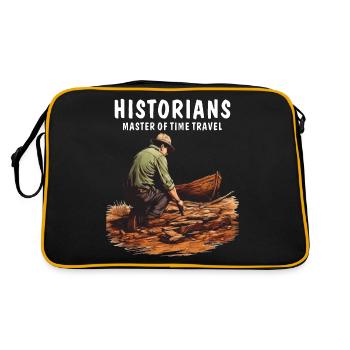 HISTORIANS MASTER OF TIME TRAVEL - Retro Tasche - Schwarz/Gold - Hinten