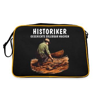 HISTORIKER GESCHICHTE ERLEBBAR MACHEN - Retro Tasche - Schwarz/Gold - Hinten