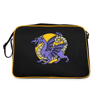 Fantasy RPG Dragon Magic Dungeon - Retro Tasche - Schwarz/Gold - Hinten