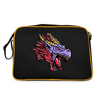 Fantasy RPG Dragon Magic Dungeon - Retro Tasche - Schwarz/Gold - Hinten
