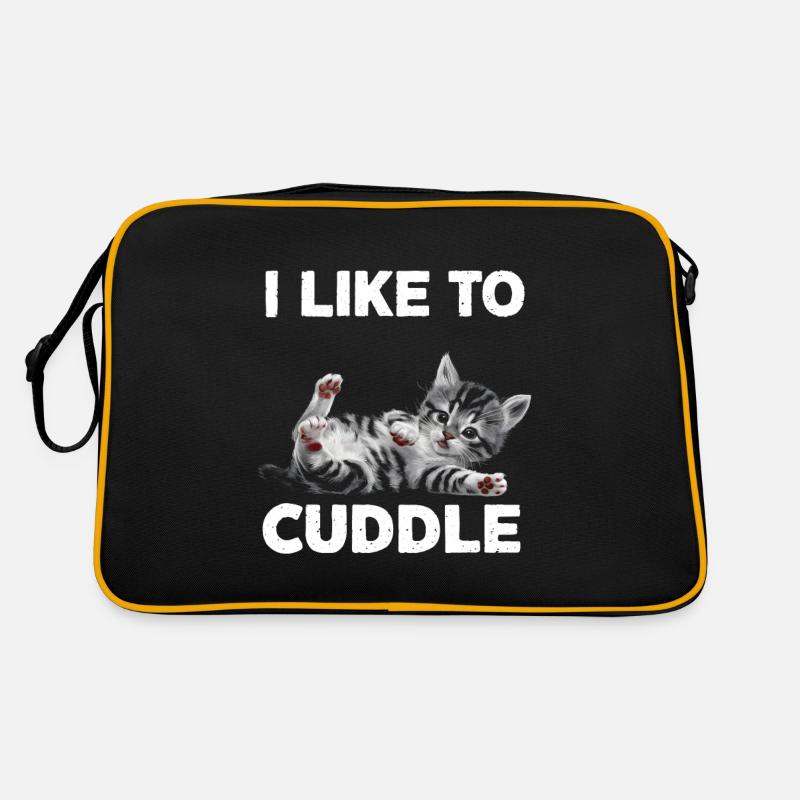 I like to cuddle kitty Retro Bag