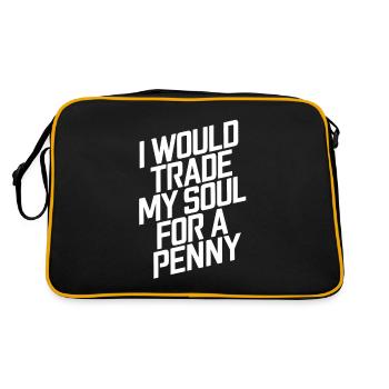 I would trade my soul for a penny - Retro Bag - black/gold - Back