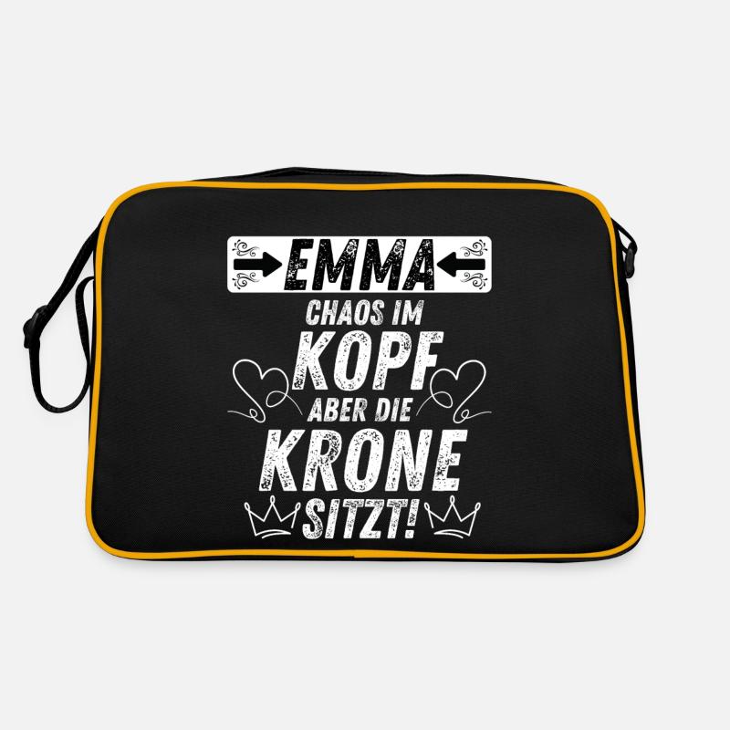 EMMA Chaos im Kopf Krone sitzt Mädchen Retro Tasche