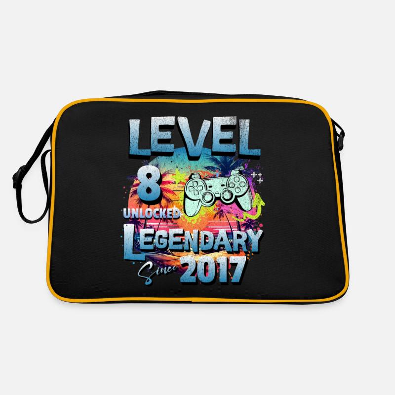 Level 8 Freigeschaltet seit 2017 Geburtstag Retro Tasche