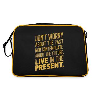 Live in the present - Retro Bag - black/gold - Back