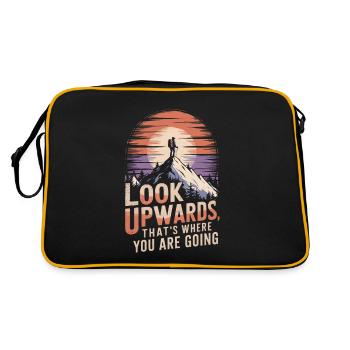 look upwards, that is where you are going mountain - Retro Bag - black/gold - Back