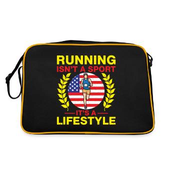 Le marathonien n’est pas un sport, c’est un mode de vie - Sac Retro - noir/or - Dos