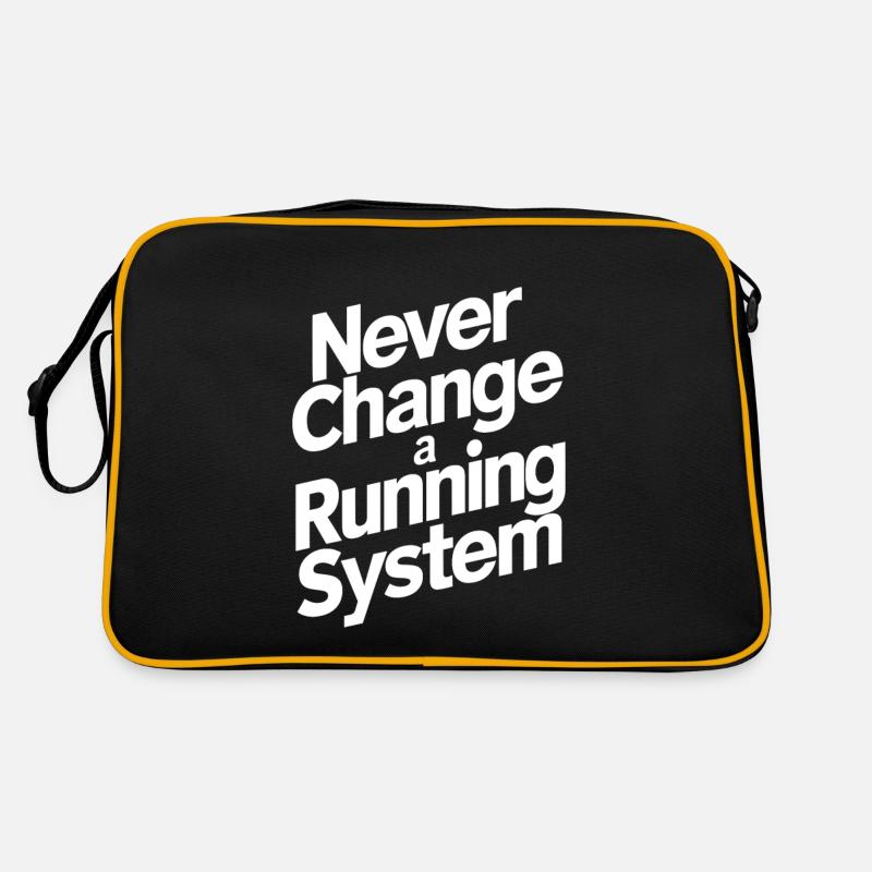 Wechseln Sie niemals ein laufendes System Retro Tasche