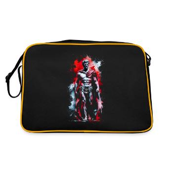 Marcus Aurelius Porträt - Retro Tasche - Schwarz/Gold - Hinten