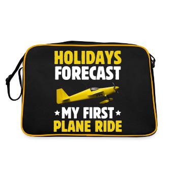 Urlaub Vorhersage Meine erste Flugreise - Retro Tasche - Schwarz/Gold - Hinten