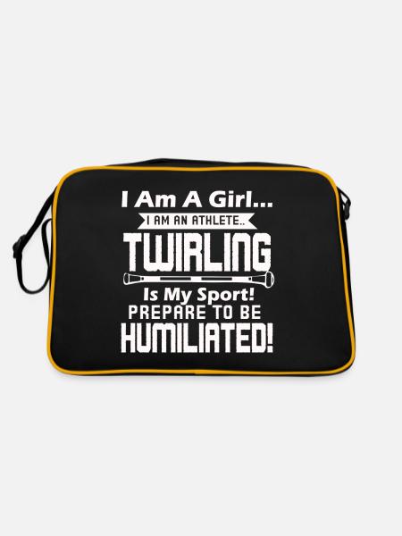 I Am A Baton Twirling Girl - Retro Bag - black/gold - Back