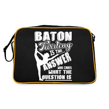 Baton Twirling Is The Answer - Retro Bag - black/gold - Back