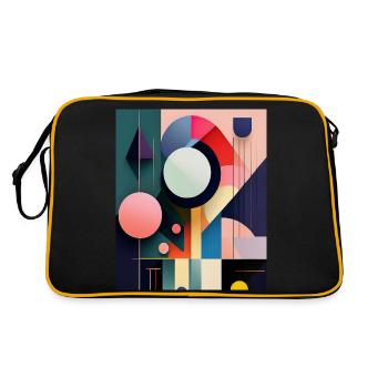 Bold Abstract Geometric Shapes – Modern Art Design - Retro Bag - black/gold - Back