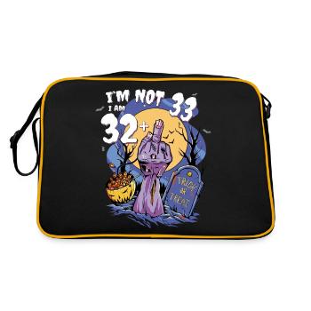 Zombie Themed 33rd Birthday - 32 + Finger for - Retro Bag - black/gold - Back