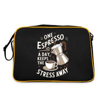 Un expresso par jour éloigne le stress - Sac Retro - noir/or - Dos