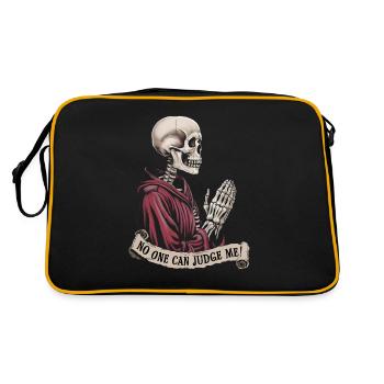 SKELETT MIT ROBE, NIEMAND KANN MICH VERURTEILEN - Retro Tasche - Schwarz/Gold - Hinten