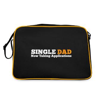 Single Dad taking application funny cool - Retro Tasche - Schwarz/Gold - Hinten