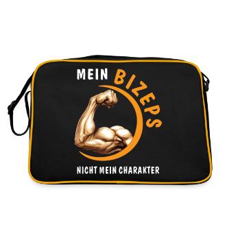 MY BICEPS, NOT MY CHARACTER - Retro Bag - black/gold - Back