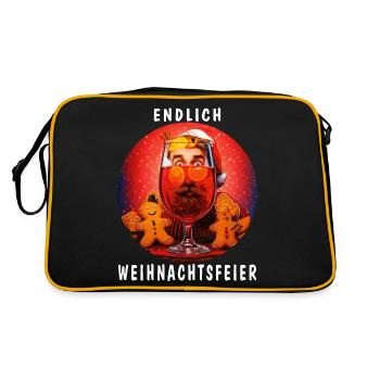 ENDLICH WEIHNACHTSFEIER - Retro Tasche - Schwarz/Gold - Hinten