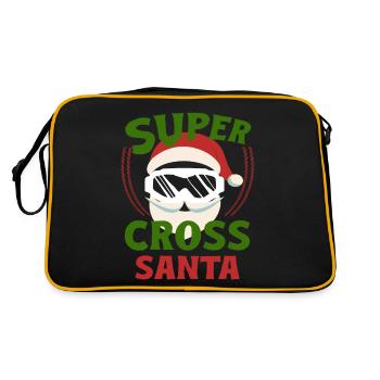 Dirt Biker Riding Supercross Santa Dirt Bike - Retro Bag - black/gold - Back