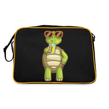 Sea Turtle Ocean Beach Drinking Turtle - Retro Bag - black/gold - Back