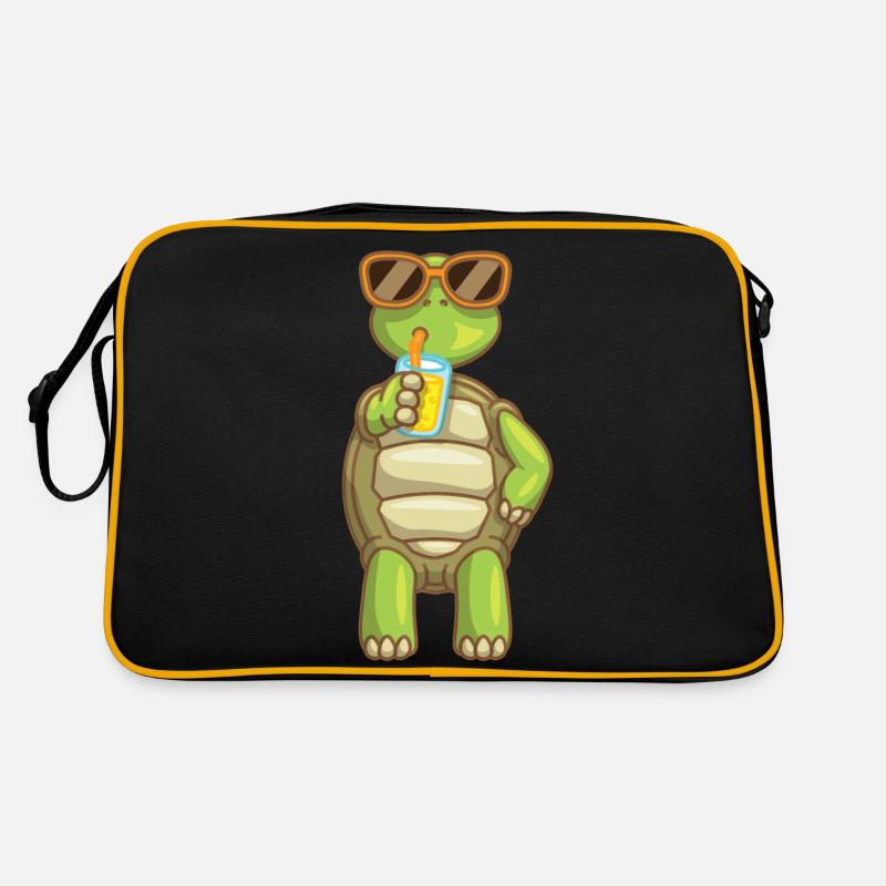 Sea Turtle Ocean Beach Drinking Turtle Retro Bag