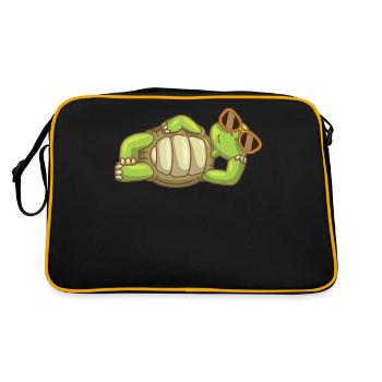 Sea Turtle Ocean Beach Bathing Turtle - Retro Bag - black/gold - Back