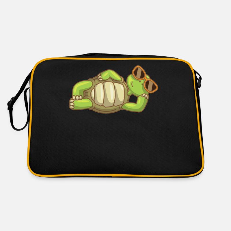 Tortue de mer Tortue de baignade sur la plage de l’océan Sac Retro