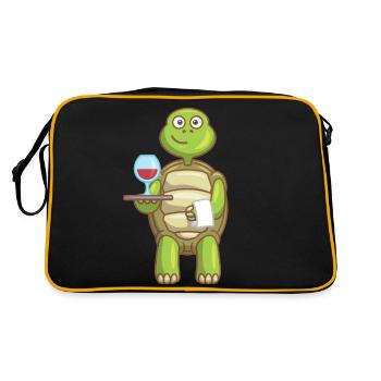 Sea Turtle Ocean Beach Serving Turtle - Retro Bag - black/gold - Back