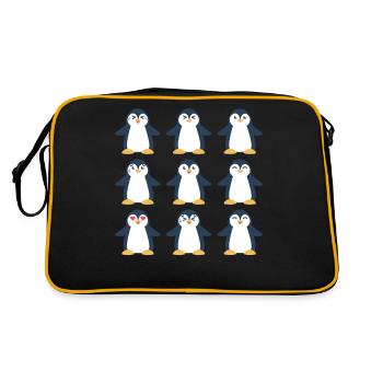 Nine Penguins Pingouin oiseau de mer arctique - Sac Retro - noir/or - Dos