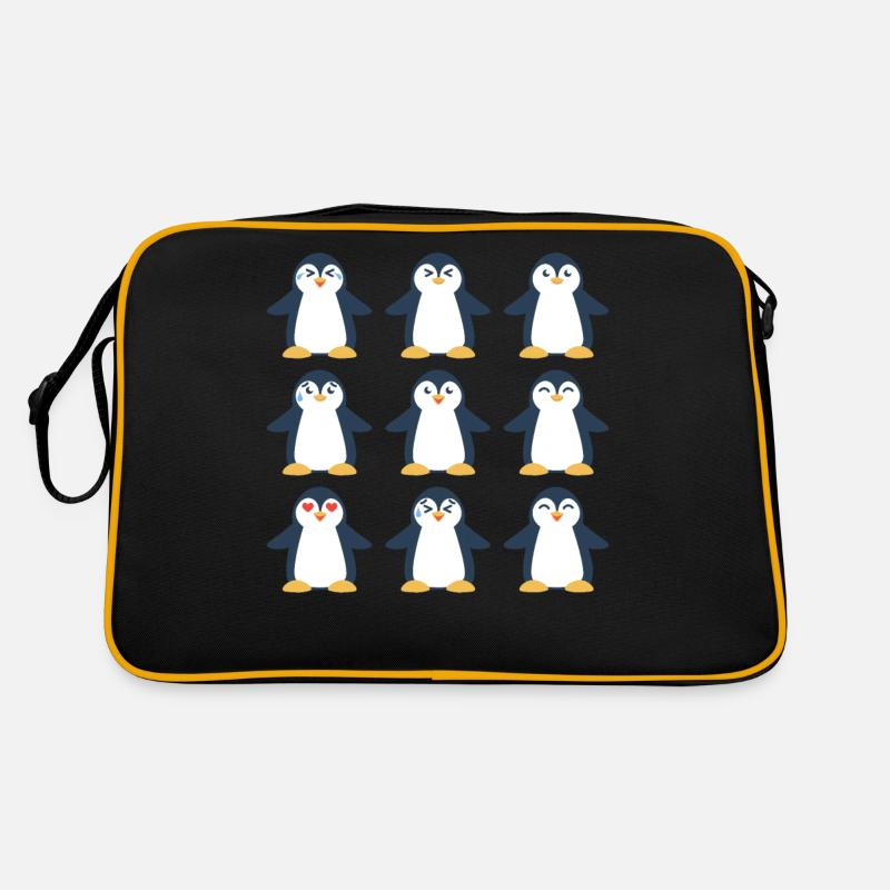 Neun Pinguine Arktischer Seevogel Pinguin Retro Tasche