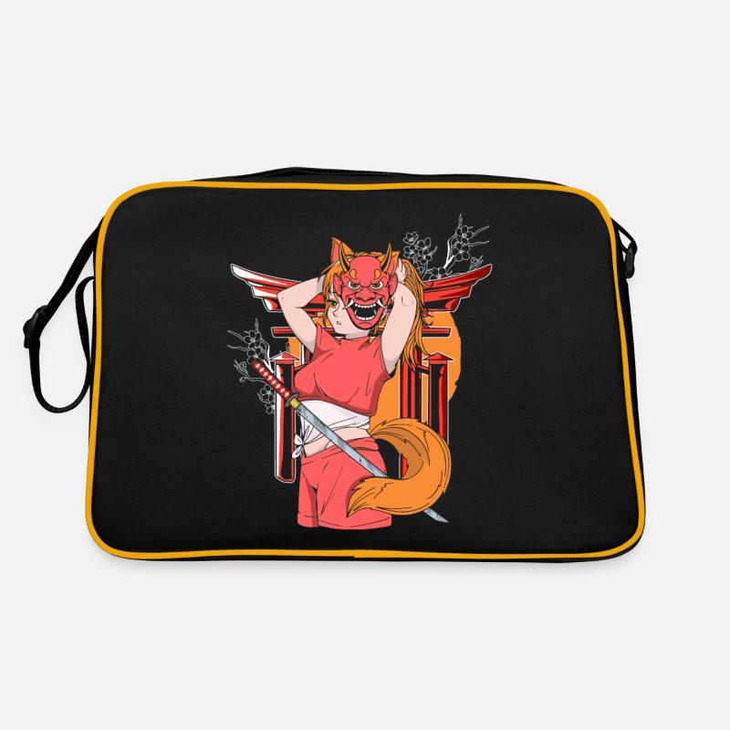 Japanese Girl Oni Demon Ninja Samurai Retro Bag