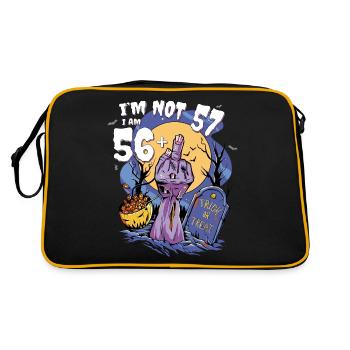 57th Birthday Zombie - 56 + Zombie Finger for - Retro Bag - black/gold - Back