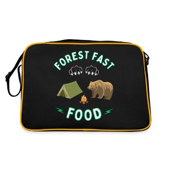 Restauration rapide en forêt pour ours - Camping et plein air - Sac Retro - noir/or - Dos