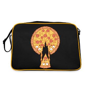 Pizzeria Slice Friend Pizza - Retro Tasche - Schwarz/Gold - Hinten
