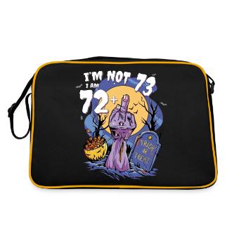 Zombie Themed 73rd Birthday - 72 + Finger for - Retro Bag - black/gold - Back